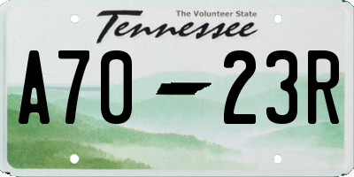 TN license plate A7023R