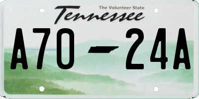 TN license plate A7024A