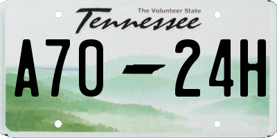 TN license plate A7024H