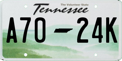TN license plate A7024K