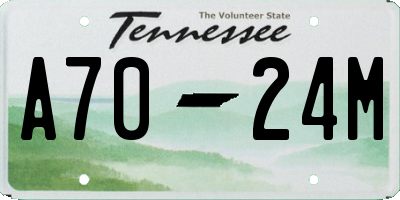TN license plate A7024M