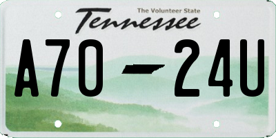 TN license plate A7024U
