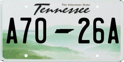 TN license plate A7026A