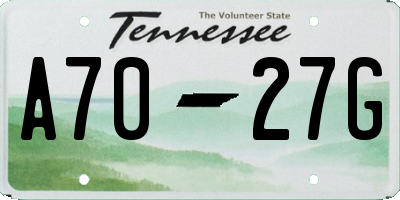 TN license plate A7027G
