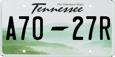 TN license plate A7027R