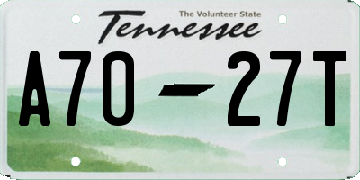 TN license plate A7027T