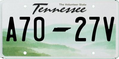 TN license plate A7027V