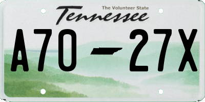 TN license plate A7027X