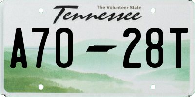 TN license plate A7028T
