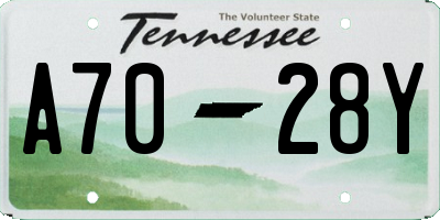 TN license plate A7028Y