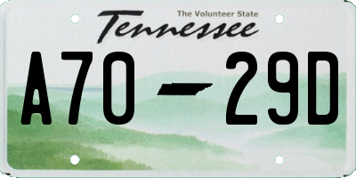 TN license plate A7029D