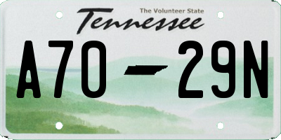 TN license plate A7029N