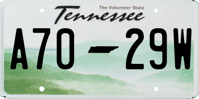TN license plate A7029W