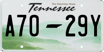 TN license plate A7029Y