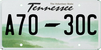 TN license plate A7030C