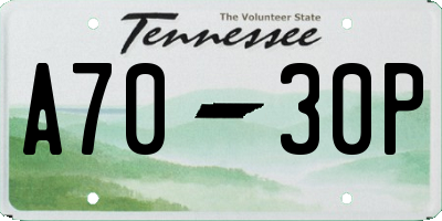 TN license plate A7030P