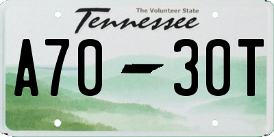 TN license plate A7030T