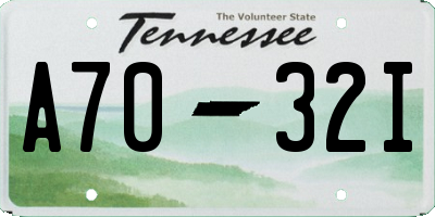 TN license plate A7032I