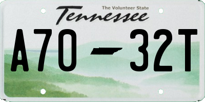 TN license plate A7032T
