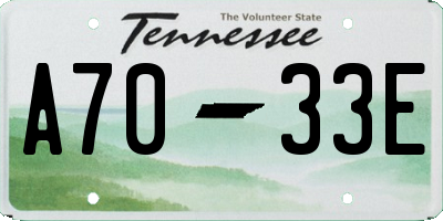 TN license plate A7033E