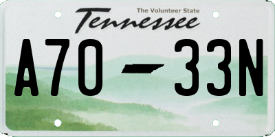 TN license plate A7033N