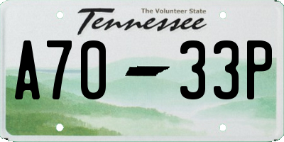 TN license plate A7033P