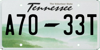 TN license plate A7033T