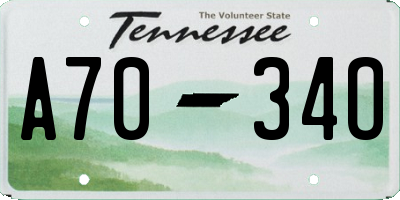 TN license plate A7034O