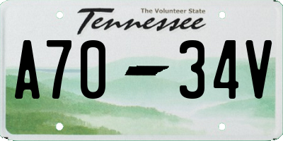 TN license plate A7034V