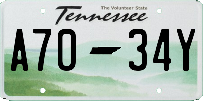 TN license plate A7034Y