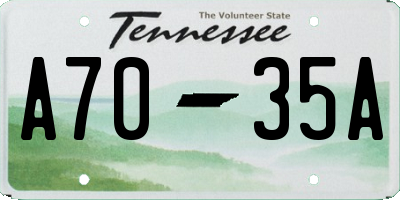 TN license plate A7035A