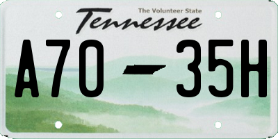 TN license plate A7035H