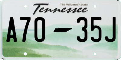 TN license plate A7035J