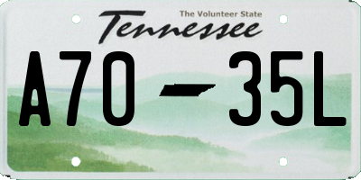 TN license plate A7035L