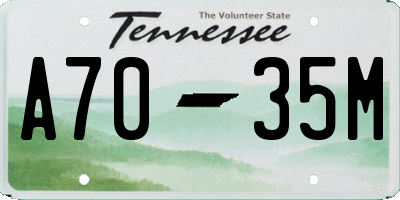 TN license plate A7035M