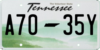 TN license plate A7035Y