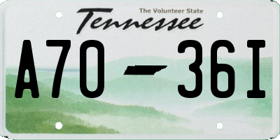 TN license plate A7036I