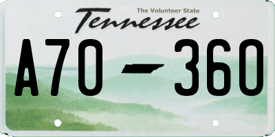 TN license plate A7036O