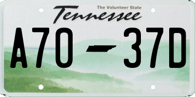 TN license plate A7037D