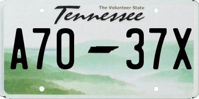 TN license plate A7037X