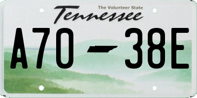 TN license plate A7038E