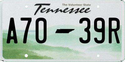 TN license plate A7039R