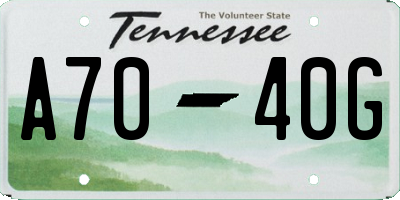 TN license plate A7040G