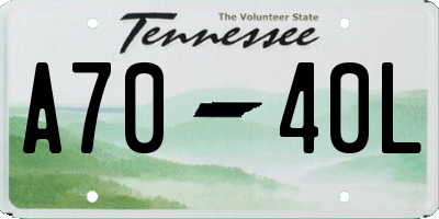 TN license plate A7040L