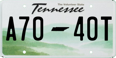 TN license plate A7040T