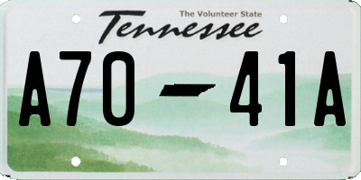 TN license plate A7041A