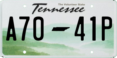 TN license plate A7041P