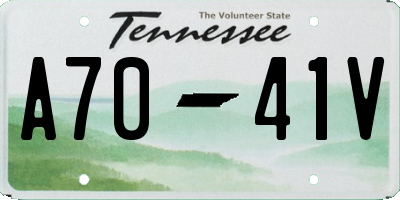 TN license plate A7041V