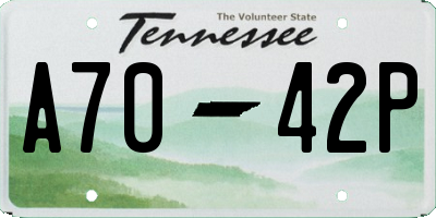 TN license plate A7042P