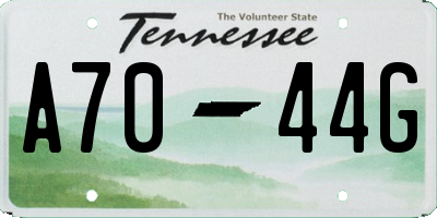 TN license plate A7044G